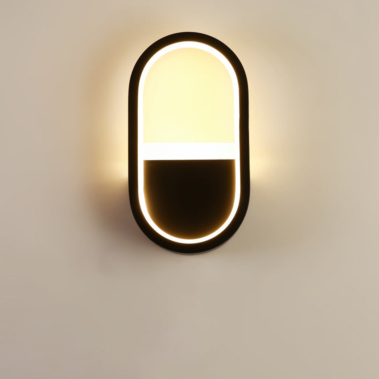Moderne minimalistische Eisen Silikon elliptische Kreisbogen LED Wandleuchte Lampe für Schlafzimmer 