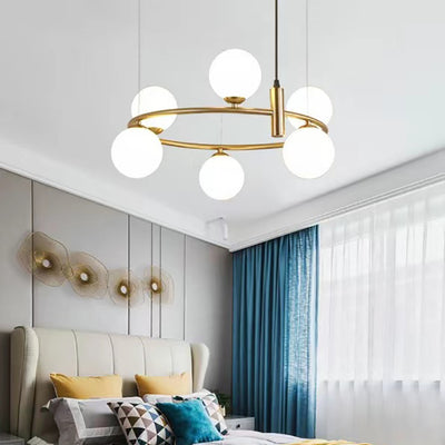 Cercle créatif contemporain en fer et verre avec 4/6 lumières pour salon 