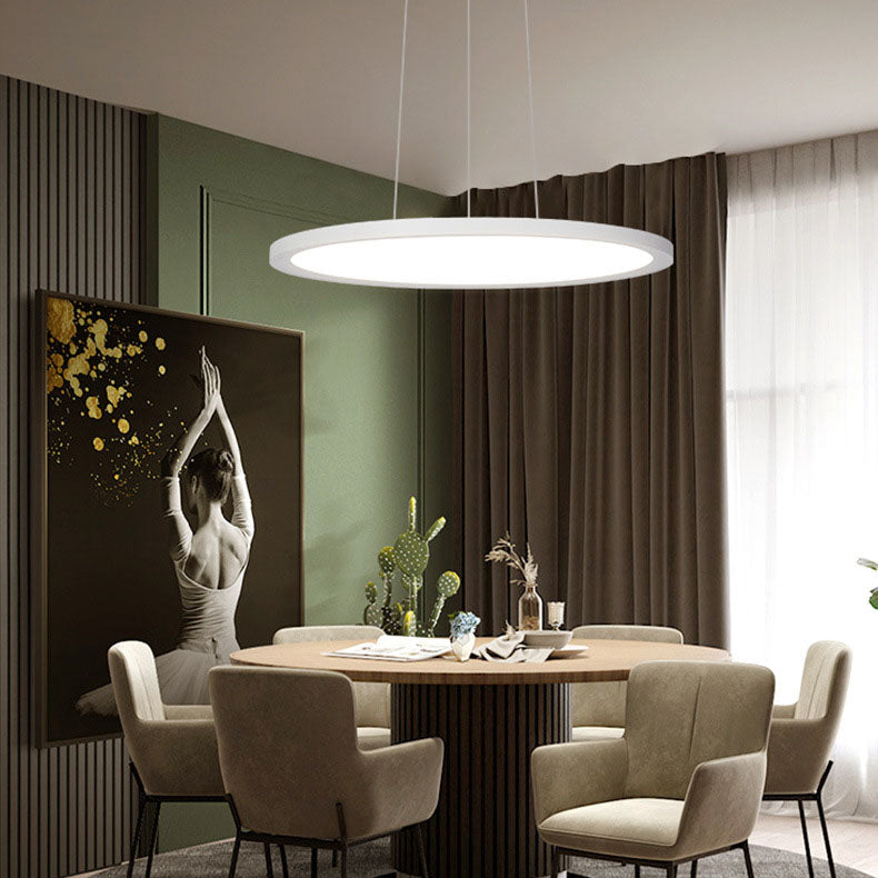 Modern Minimalist Aluminum Round Shape LED Pendant Light For Dining Room