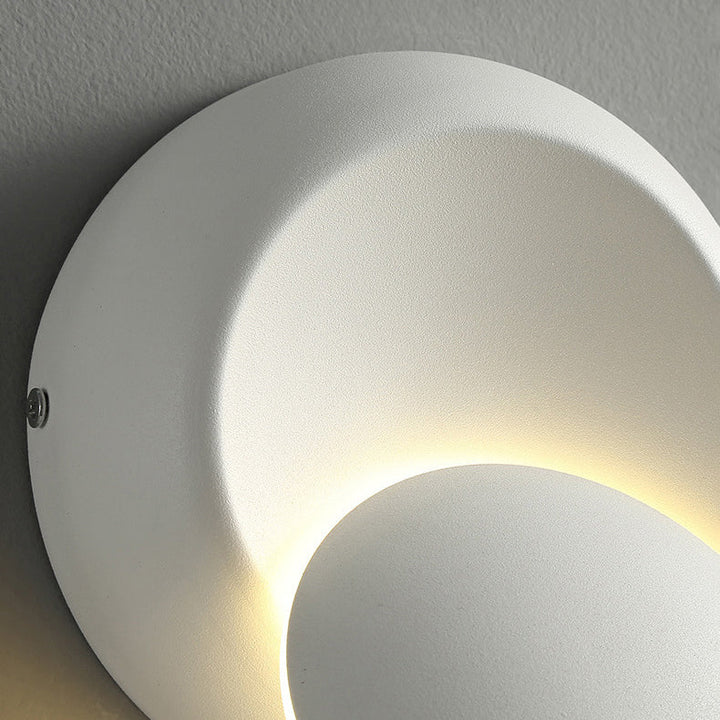 Modern Minimalist Round Rotating Crescent Acrylic Iron LED Wall Sconce Lamp For Living Room