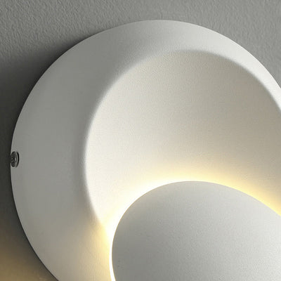 Modern Minimalist Round Rotating Crescent Acrylic Iron LED Wall Sconce Lamp For Living Room