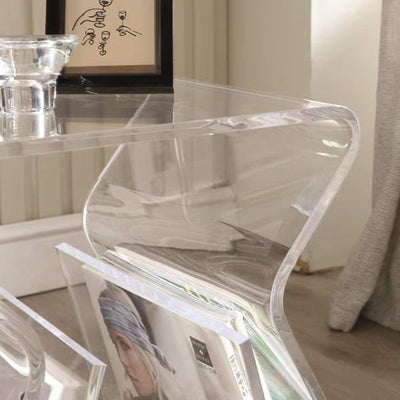Table d'appoint en PMMA incurvé irrégulier de simplicité moderne pour chambre 