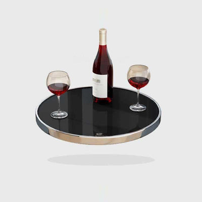 Zeitgenössischer nordischer runder Lutscher-Glas-Edelstahl-Beistelltisch 2-stufig für das Wohnzimmer 