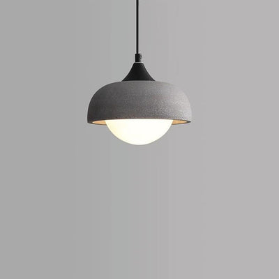 Zeitgenössische industrielle Kugel Zement Glas 1-Licht Pendelleuchte für Schlafzimmer 