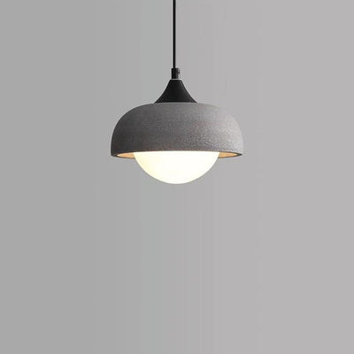 Contemporary Industrial Orb Cement Glass 1-Light Pendant Light For Bedroom