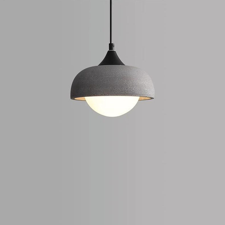 Zeitgenössische industrielle Kugel Zement Glas 1-Licht Pendelleuchte für Schlafzimmer 