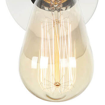 Contemporary Nordic Ceramic Iron Head Exposed Bulb 1-Light Wall Sconce Lamp For Living Room &amp; Bedroom