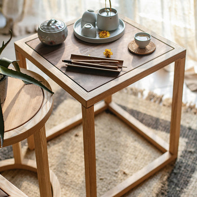Moderne Einfachheit Runder Dreieckiger Quadratischer Holz-Beistelltisch für das Wohnzimmer 