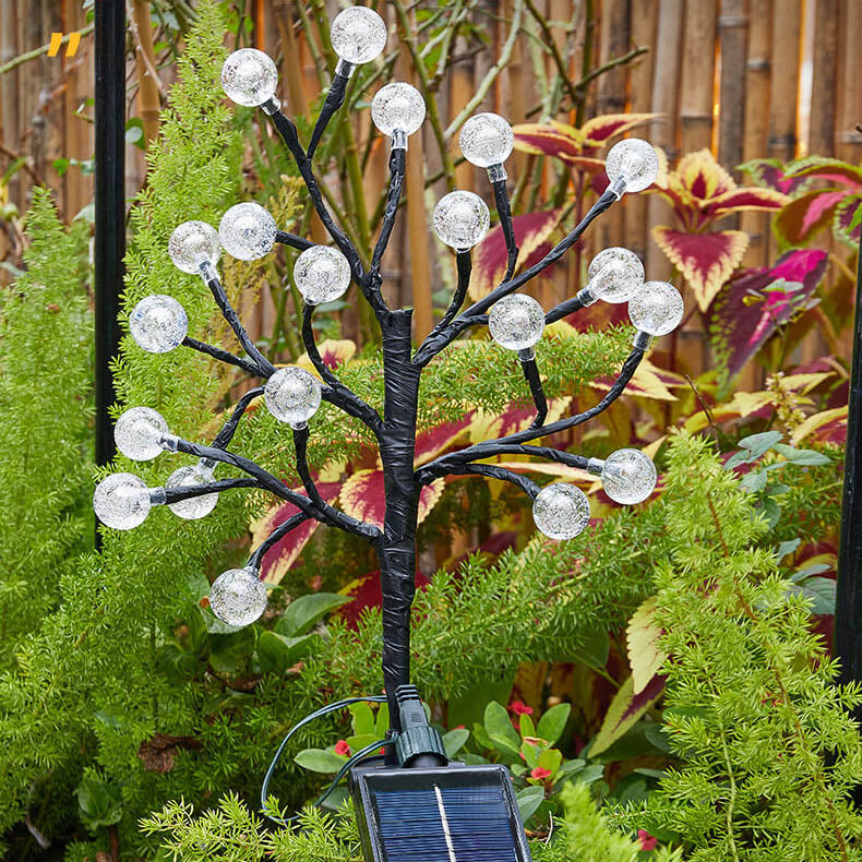 Lampe de jardin LED décorative à branche en cristal ABS simple et moderne solaire 