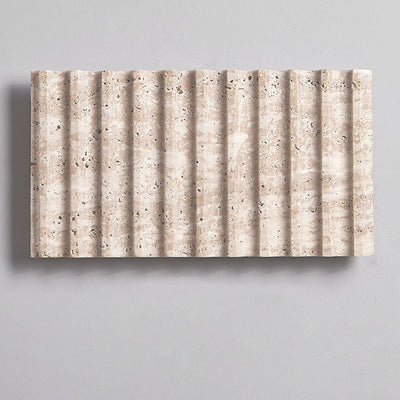 Aplique de pared de 1 luz con pantalla rectangular de travertino beige retro contemporáneo para dormitorio 