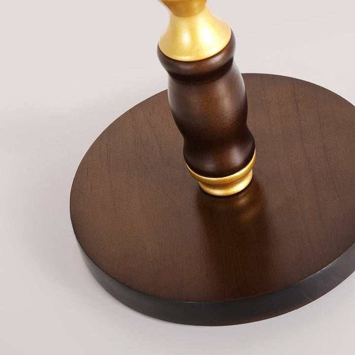 Lampe de table 1 lumière en tissu Ironwood à cône plissé vintage traditionnel pour chambre 