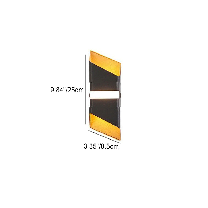 Lámpara de Aplique de Pared LED Impermeable de Haz Arriba y Abajo Cuadrado Industrial Contemporáneo para Patio Exterior 