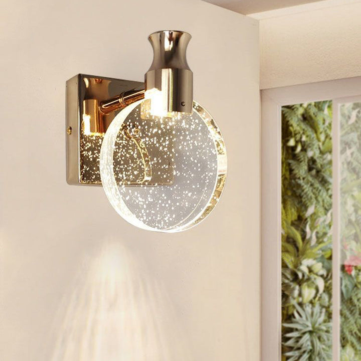 Moderne skandinavische Kristall Runde LED Wandleuchte Lampe für Nachttisch 