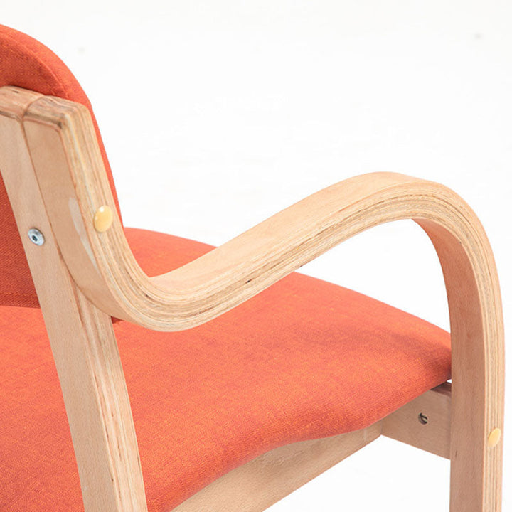 Modern Simplicity Fabric Plywood Sponge Square Curved Dining Chair Backrest Armrest For Dining Room