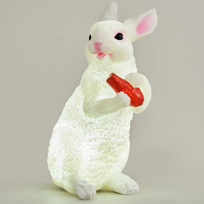 Modern Art Deco Solar Waterproof Resin Rabbit Carrot LED Landscape Lighting Outdoor Light For Garden