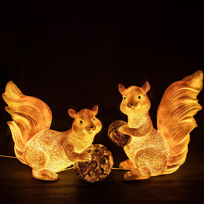 Contemporary Creative Solar Animal Rabbit Squirrel Resin Fiberglass LED Outdoor Landscape Light For Garden