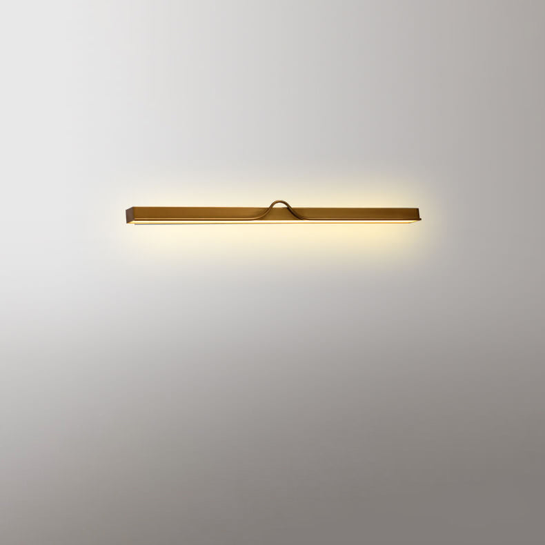 Modern Mid-Century Gold Strip Electroplated Iron Acrylic LED Wall Sconce Lamp For Living Room