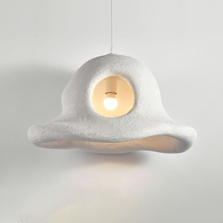 Modern Minimalist Wabi-Sabi Style Resin Hat 1-Light Pendant Light