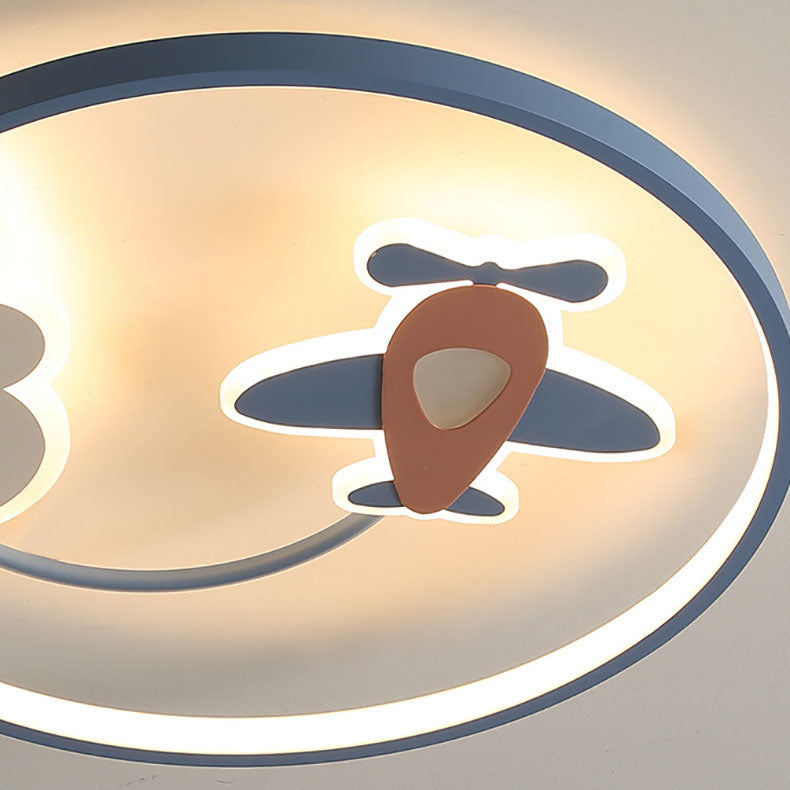 Luz de techo empotrada LED de hierro con avión acrílico creativo contemporáneo para dormitorio 