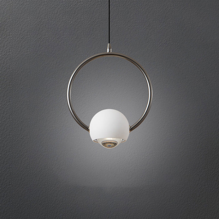 Lustre LED Suspendu Cercle en Aluminium Nordique Contemporain avec Anneau Élévateur pour Chambre 
