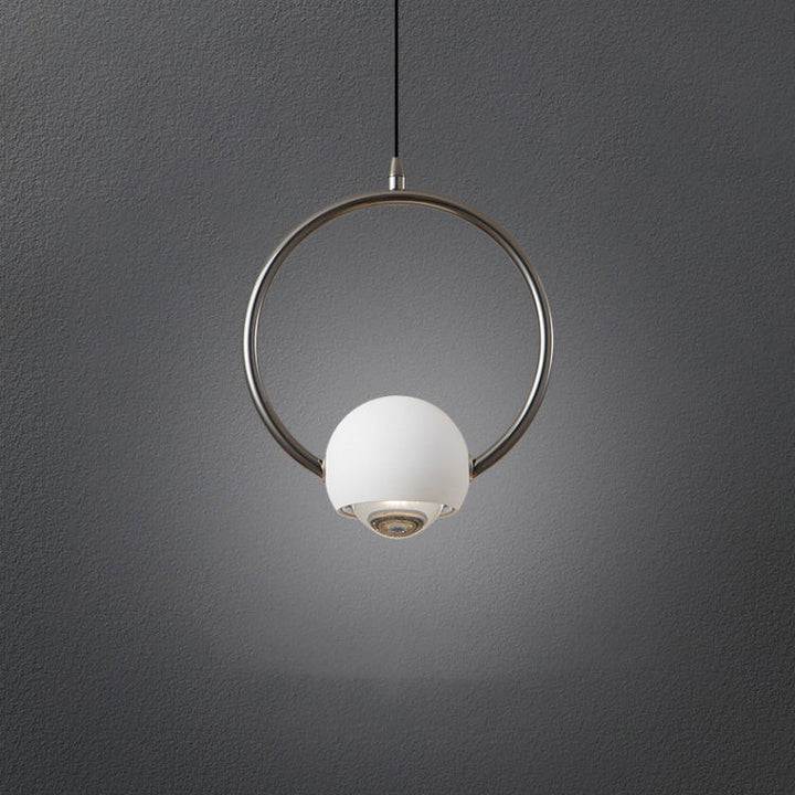 Lustre LED Suspendu Cercle en Aluminium Nordique Contemporain avec Anneau Élévateur pour Chambre 