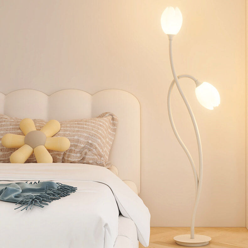 Moderner minimalistischer Stehlampe aus Schmiedeeisen mit 2 Lichtern 