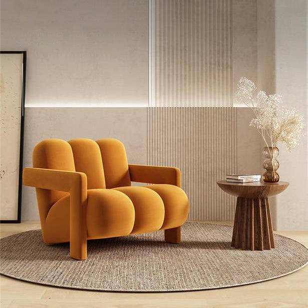 Sillón individual contemporáneo escandinavo de terciopelo y tejido sherpa con madera y espuma, con respaldo y reposabrazos, para sala de estar 