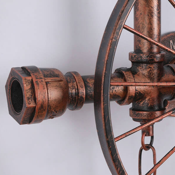 Industrial Vintage Iron Glass Water Pipe Candelabra 5-Light Wall Sconce Lamp