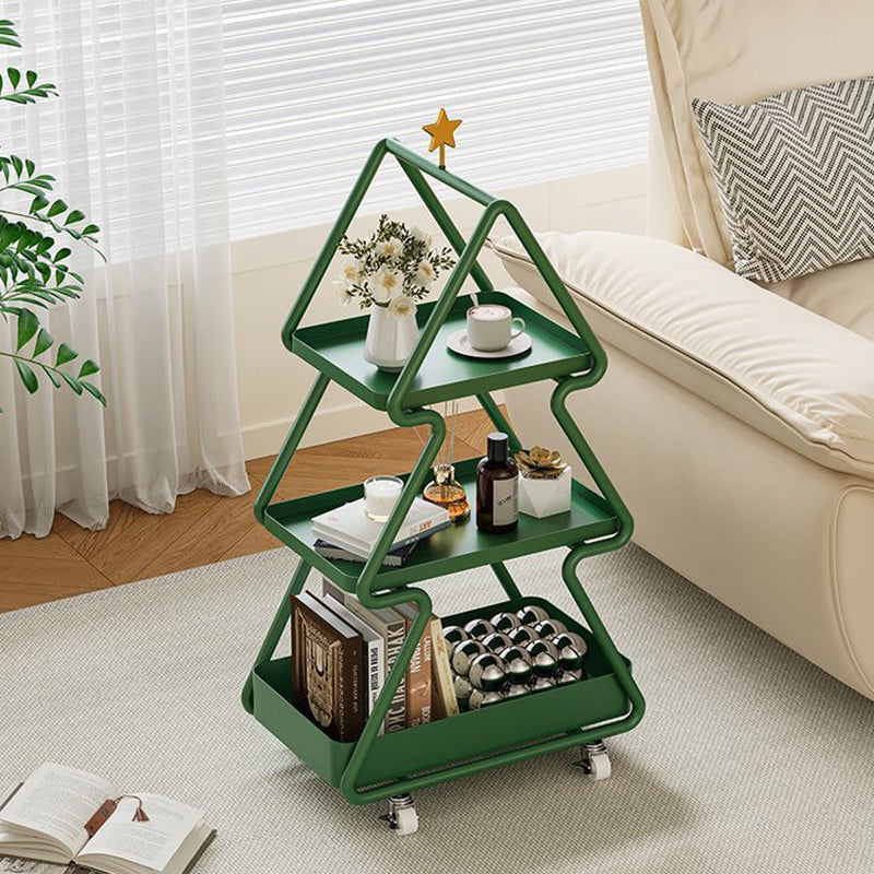 Zeitgenössischer kreativer Weihnachtsbaum Eisen Beistelltisch 3-stufig für Wohnzimmer 