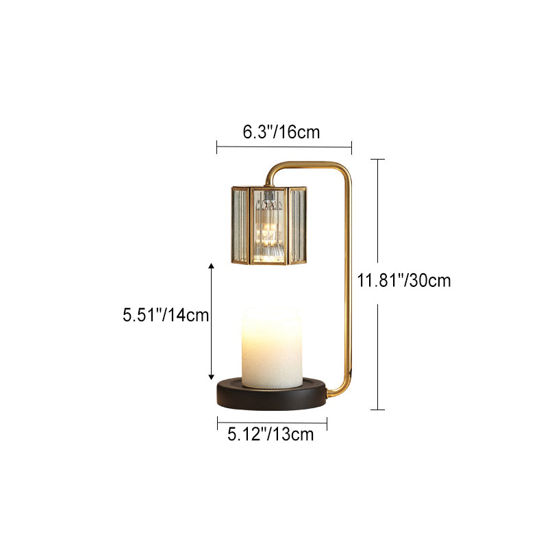 Contemporary Retro Iron Glass Cylinder Shade 2-Light Melting Wax Table Lamp For Bedroom