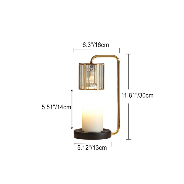 Contemporary Retro Iron Glass Cylinder Shade 2-Light Melting Wax Table Lamp For Bedroom