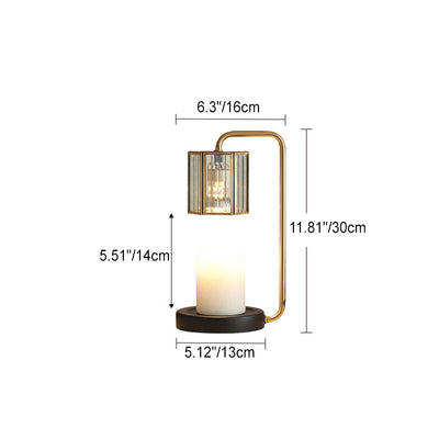 Contemporary Retro Iron Glass Cylinder Shade 1-Light Melting Wax Table Lamp For Bedroom