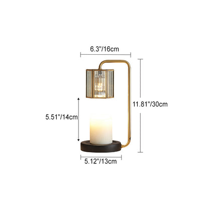 Zeitgenössische Retro Eisen Glas Zylinder Schatten 1-Licht Schmelzen Wachs Tisch Lampe Für Schlafzimmer 