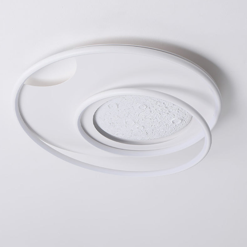Plafonnier LED en aluminium, résine et silicone, rond minimaliste moderne, pour chambre à coucher 