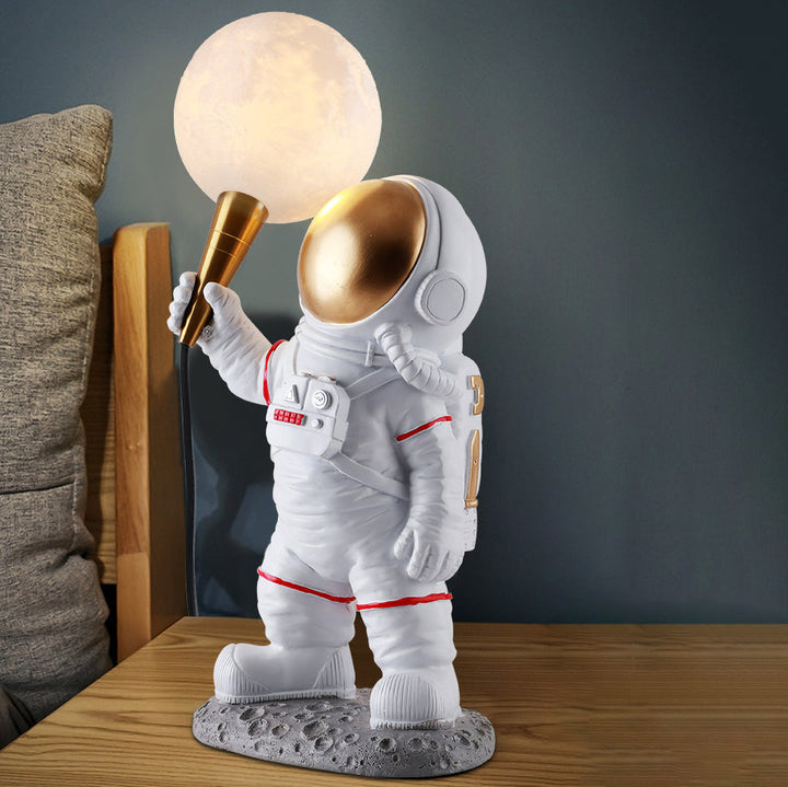 Lampe de table contemporaine créative en résine ABS Astronaute 1 lumière pour chambre 