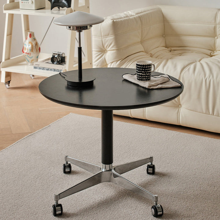 Table basse en aluminium avec plateau amovible et base ronde minimaliste moderne pour salon 