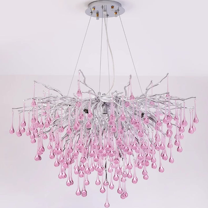 Moderne Luxus Kristall Glas Aluminium Zweig Wasser Tropfen 6/8/10/14 Kronleuchter Für Esszimmer 