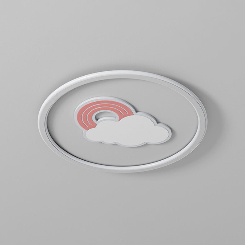 Plafonnier LED en acrylique avec nuage arc-en-ciel créatif contemporain pour salon 