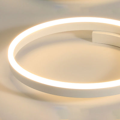 Modern Minimalist Acrylic Shade Aluminum Iron Circle Ring LED Flush Mount Ceiling Light For Living Room