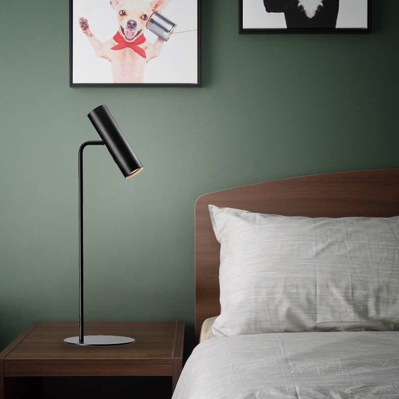 Contemporary Nordic Metal Cylinder 1-Light Table Lamp For Bedroom