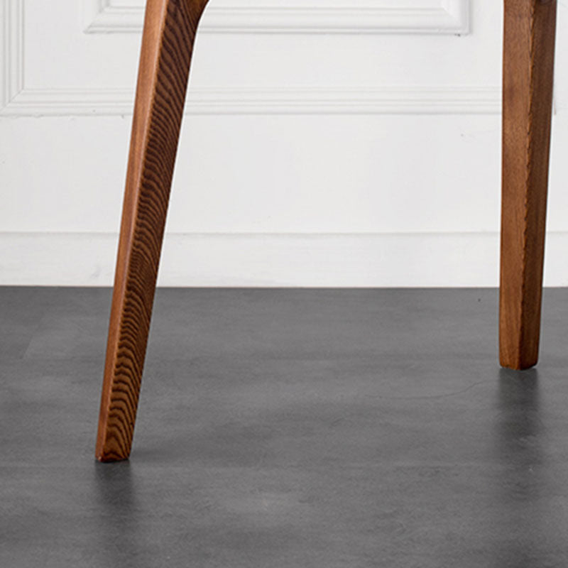 Traditional Chinese Square Plywood Ash Wood PU Leather Dining Chair Four Legs Backrest For Dining Room