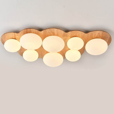 Scandinavian Modern Cloud Log Glass 4/5/8 Light Flush Mount Ceiling Light