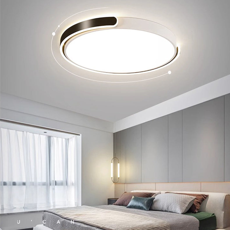 Plafonnier LED rond minimaliste moderne en aluminium et acrylique pour chambre 