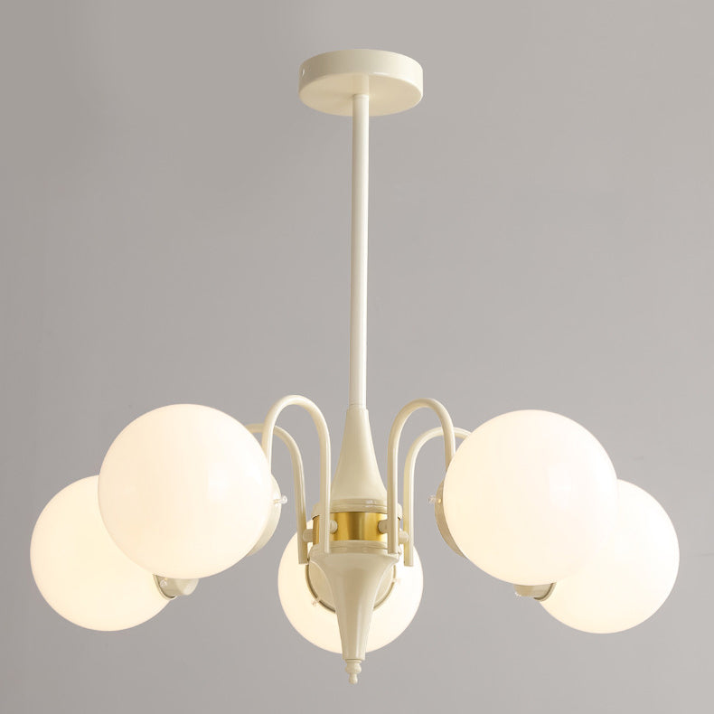 Lustre à 5 lumières en verre de fer traditionnel français Magic Bean pour salon 
