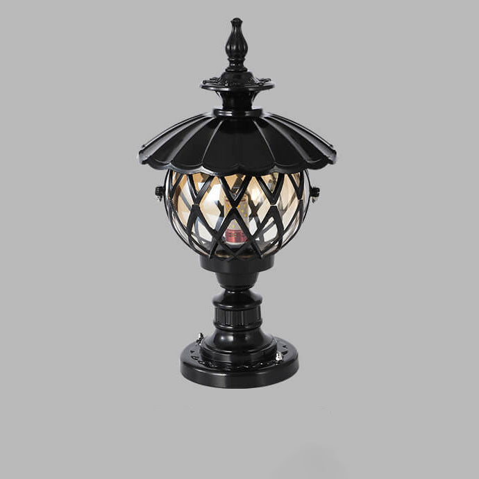 Traditional European Outdoor Lotus Column Head Light 1-Light Waterproof Garden Landscape Light For Outdoor