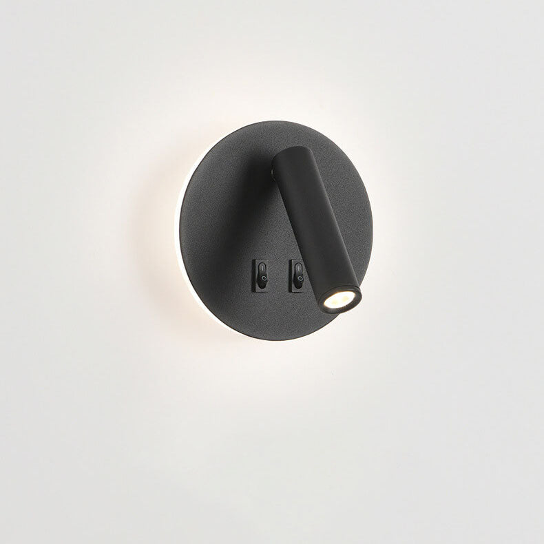 Applique murale LED circulaire rotative en fer et aluminium de simplicité moderne pour chambre 