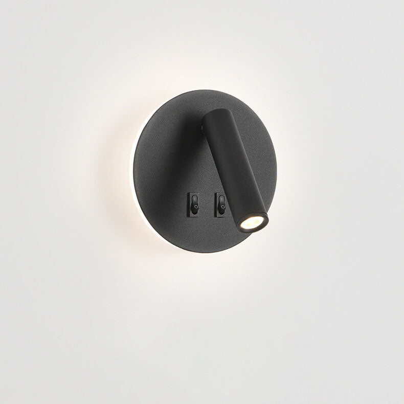Modern Simplicity Iron Aluminum Rotate Circular LED Wall Sconce Lamp For Bedroom