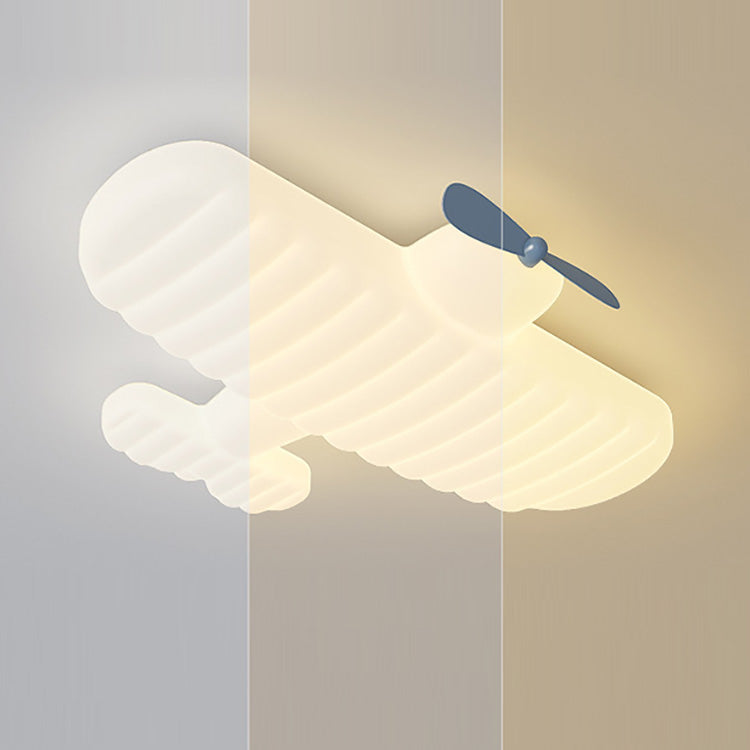 Zeitgenössische kreative Kinder Flugzeug Eisen PET LED Unterputz Deckenleuchte für Schlafzimmer 