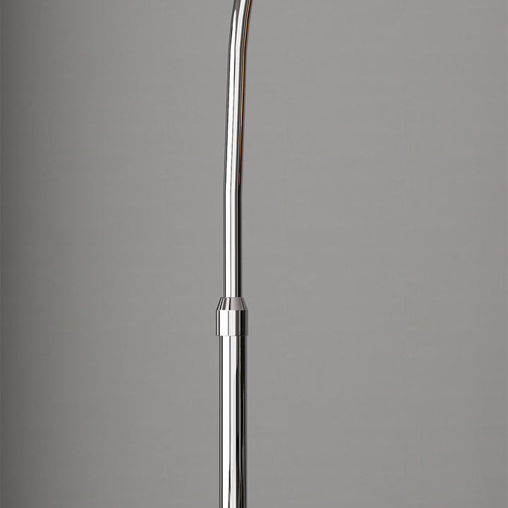 Lampe de sol contemporaine scandinave avec abat-jour rond en verre et tige de pêche en fer à 1 lumière pour salon 