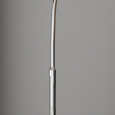 Contemporary Scandinavian Glass Round Shade Fishing Rod Iron 1-Light Standing Floor Lamp For Living Room